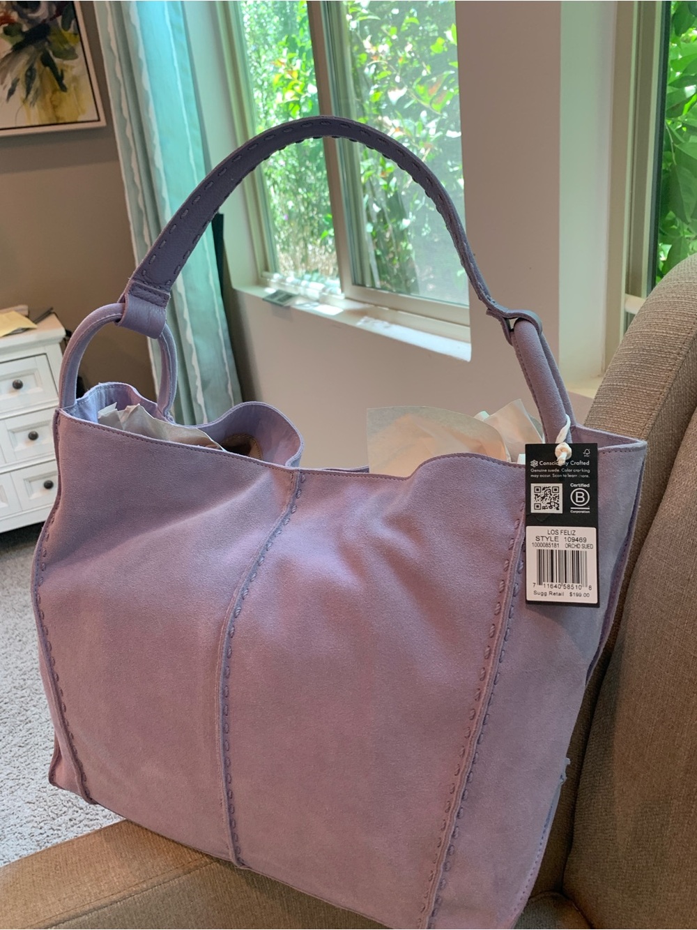 The Sak Los Feliz Lavender Suede Tote - Picture 7 of 14